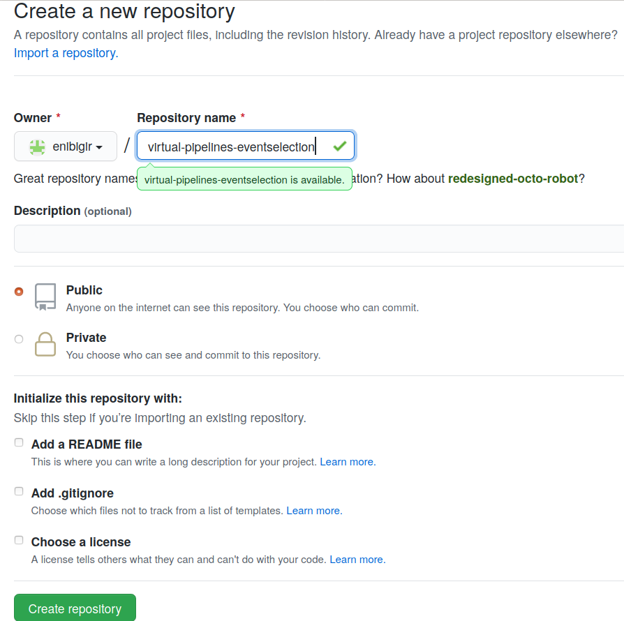 example of a properly-filled-in blank project form for gitlab