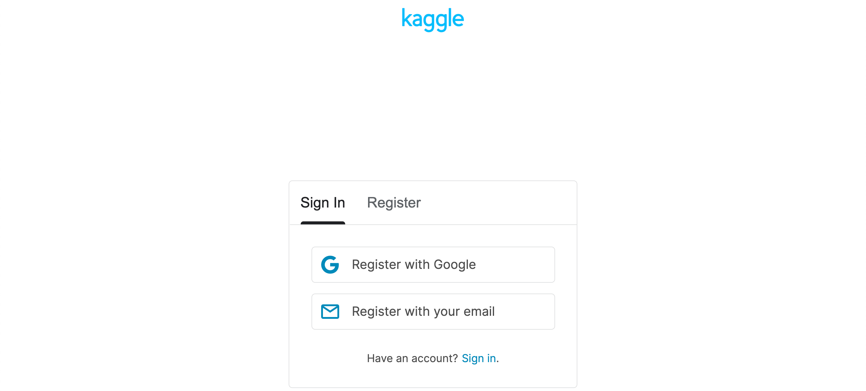 Kaggle register